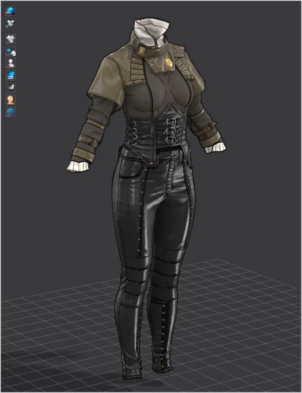 Exploring the Women Leather Set - 102 in Marvelous Designer and Clo3D - Image 4