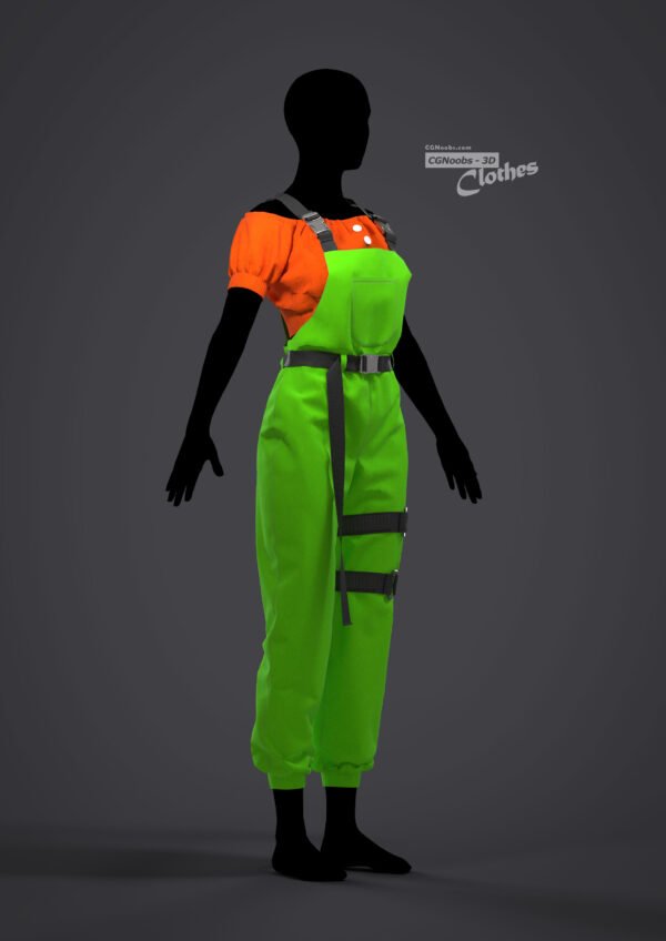 Women Overall Outfit - 31 Marvelous Designer and Clo3D