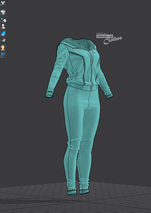 Female Hoodie Sweater - Squid Game Colorized - 81 Marvelous Designer and Clo3D - Image 4