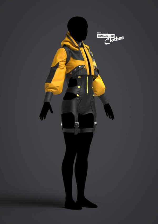 Female 8 Futuristic Outfit - 106 Marvelous Designer and Clo3D