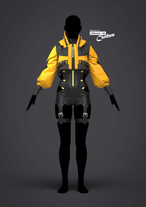 Female 8 Futuristic Outfit - 106 Marvelous Designer and Clo3D - Image 2