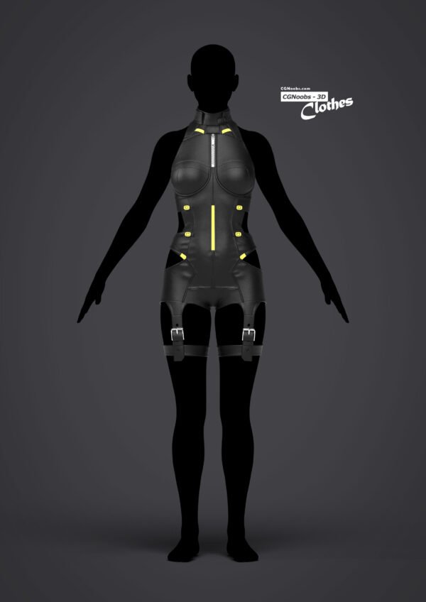 Female 8 Futuristic Outfit - 106 Marvelous Designer and Clo3D - Image 5