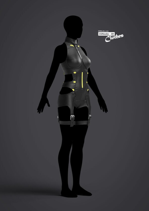 Female 8 Futuristic Outfit - 106 Marvelous Designer and Clo3D - Image 6