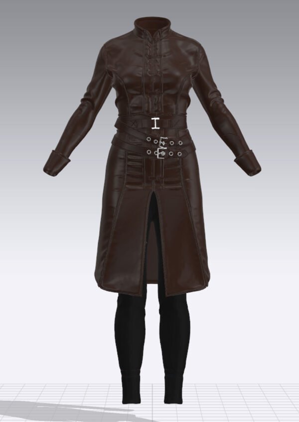 Female Leather Coat - 105 Marvelous Designer and Clo3D - Image 4