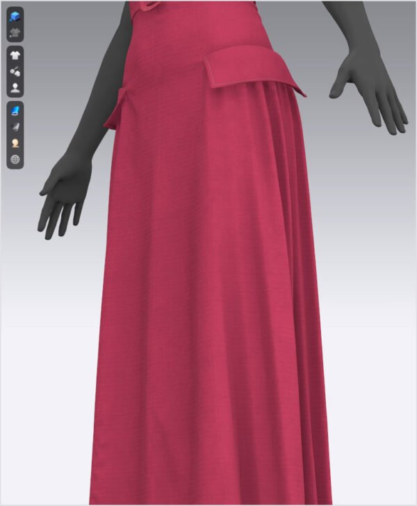 Women Red Dress - 115 Marvelous Designer and Clo3D - Image 13