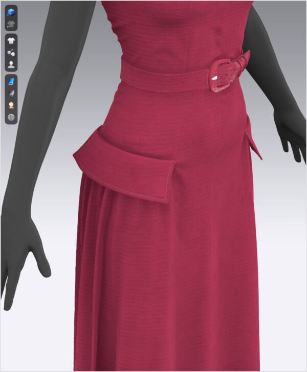 Women Red Dress - 115 Marvelous Designer and Clo3D - Image 12