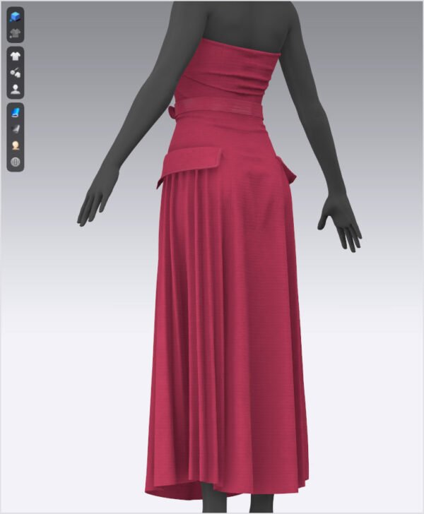 Women Red Dress - 115 Marvelous Designer and Clo3D - Image 9