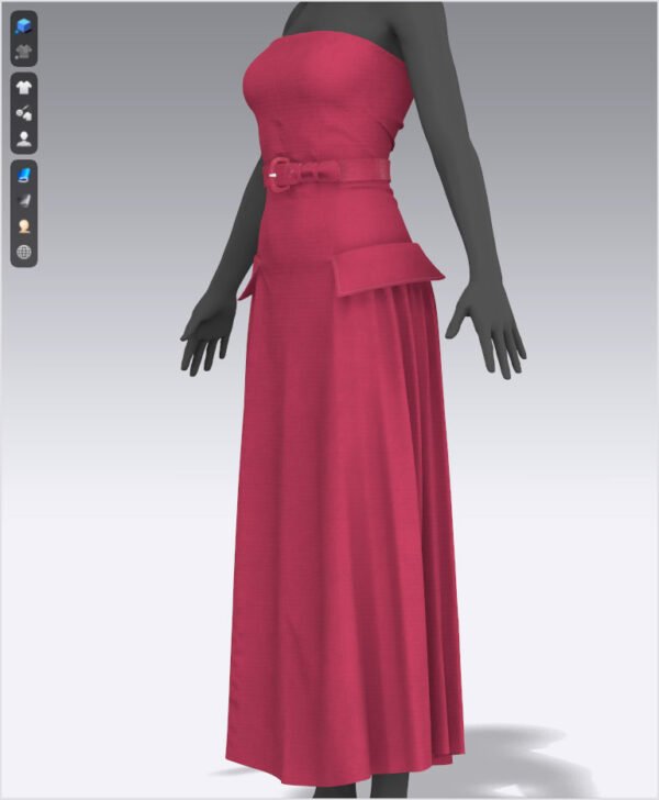 Women Red Dress - 115 Marvelous Designer and Clo3D - Image 8