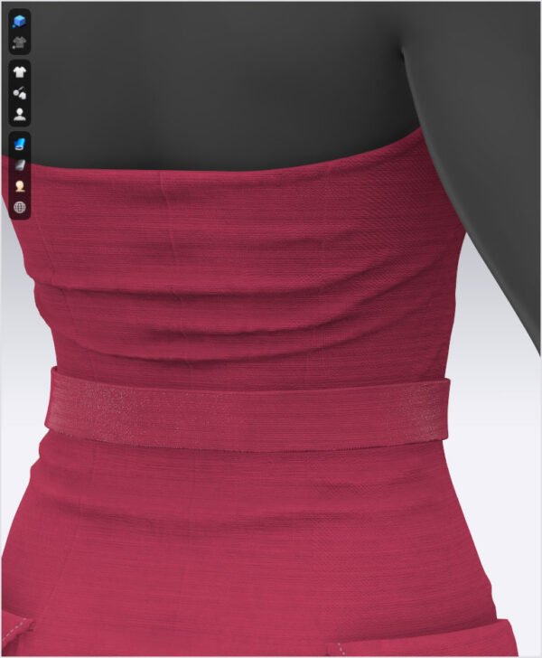 Women Red Dress - 115 Marvelous Designer and Clo3D - Image 5