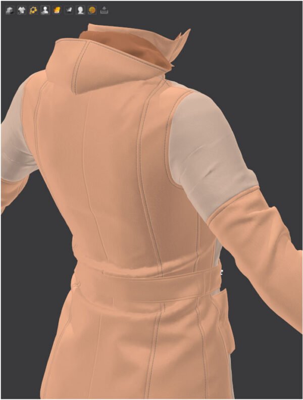 Women Orange Coat - 116 Marvelous Designer and Clo3D - Image 7