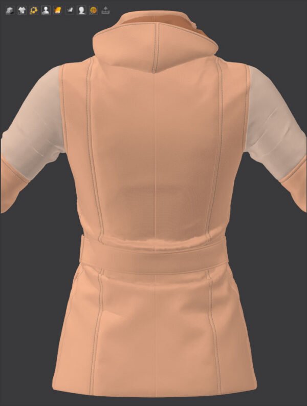 Women Orange Coat - 116 Marvelous Designer and Clo3D - Image 11